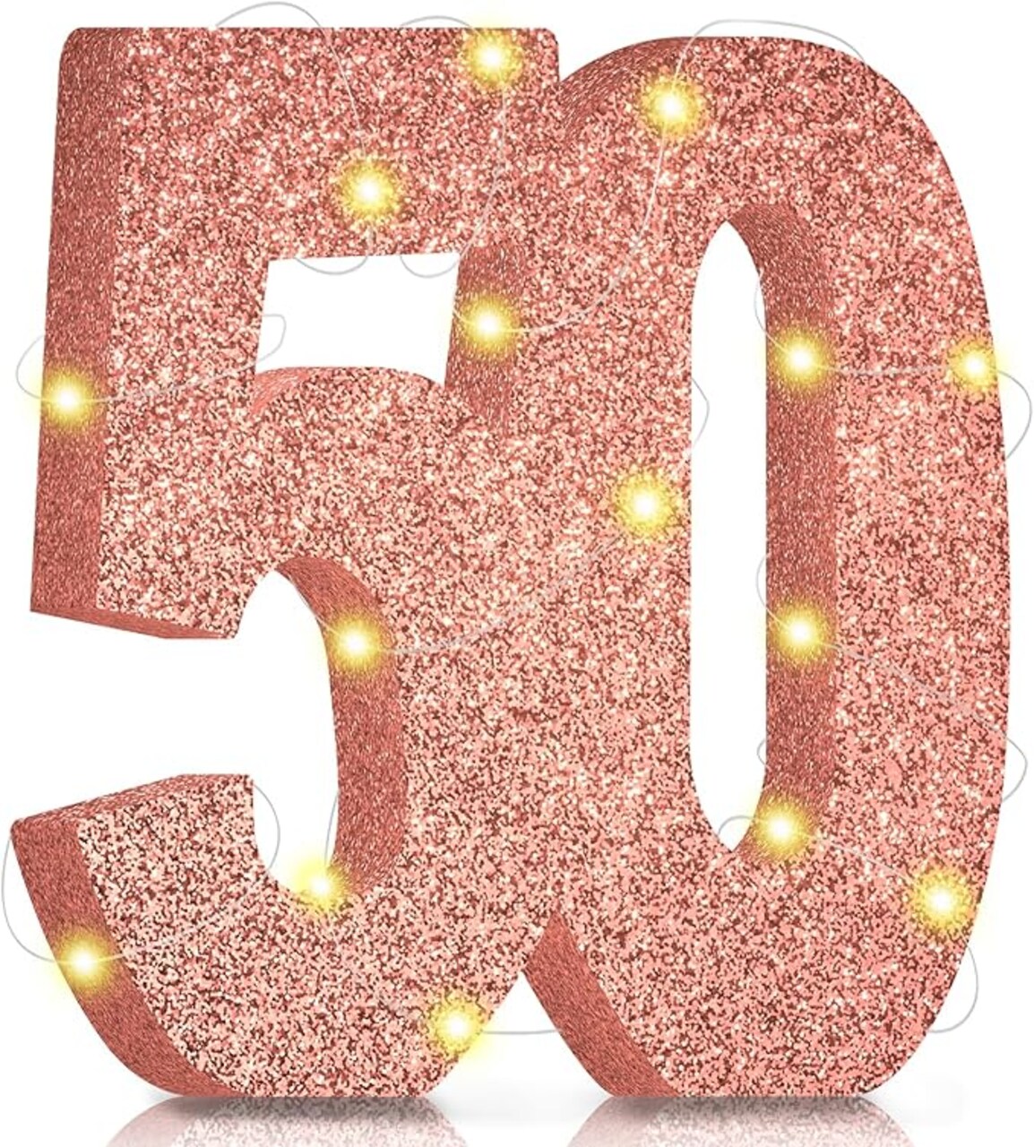 50th Birthday Decorations for Women,50th Anniversary Decorations, Rose Gold Pink Glitter 50th Birthday Party Centerpieces for Table Decorations, 50 Table Topper Decor